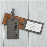 Personalized Bag Tags in Gray - Add Name And Quote