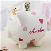 Pink Heart Piggy Bank