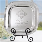 Personalized Silver Tray - Anniversary Year Keepsake - 18747