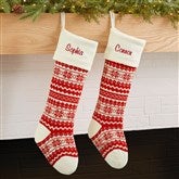 Ivory & Red Knit Stocking