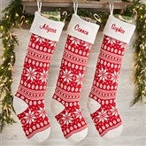 Red/Ivory Knit Stocking