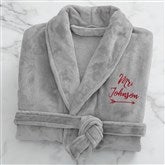 Mr. Embroidered Luxury Black Fleece Robe