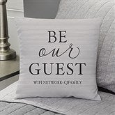 Be Our Guest Personalized 14 inch Velvet Throw Pillow