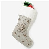Stamped Snowflake Personalized Christmas Stockings - 19357