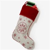 Stamped Snowflake Personalized Christmas Stockings - 19357