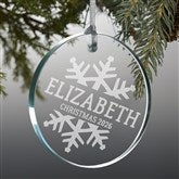 Snowflake Family Personalized Glass Ornaments - 19593