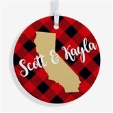 State Pride Buffalo Check Personalized Ornaments - 19646