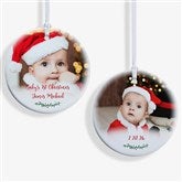 Personalized Baby Photo Ornament - Holly Branch - 19829