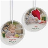 Personalized Baby Photo Ornament - Holly Branch - 19829