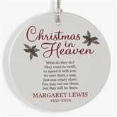 Personalized Memorial Ornament - Christmas In Heaven - 19879