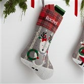 Personalized Plaid Character Christmas Stockings - 20996