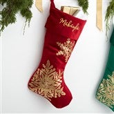 Personalized Red  Gold Christmas Stockings - 21635