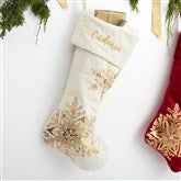 Personalized Red  Gold Christmas Stockings - 21635