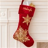 Personalized Red  Gold Christmas Stockings - 21635