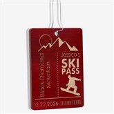 Ski Pass Personalized Wood Ornament - 21726