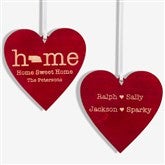 Home State Personalized Wood Heart Ornament - 21729