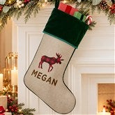 Cozy Cabin Buffalo Check Personalized Christmas Stockings - 21844
