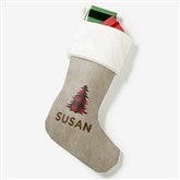 Cozy Cabin Buffalo Check Personalized Christmas Stockings - 21844