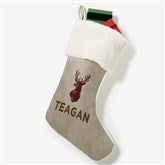 Cozy Cabin Buffalo Check Personalized Christmas Stockings - 21844