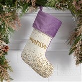 Sparkling Name Personalized Burgundy Christmas Stocking