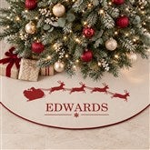 Santa Sleigh Personalized Christmas Tree Skirt - 21945