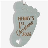 Personalized First Christmas Baby Footprint Ornaments - 22740