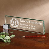 Personalized Lady Justice Law Office 3/4"  Acrylic Glass NAME PLATE Desk FreeShp 