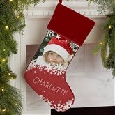 Snowflake Personalized Photo Christmas Stockings - 24586