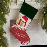 Snowflake Personalized Photo Christmas Stockings - 24586