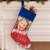 Snowflake Personalized Photo Christmas Stockings - 24586