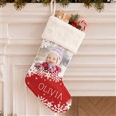 Snowflake Personalized Photo Christmas Stockings - 24586