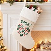 Paws On My Heart Personalized Dog Christmas Stockings - 24590