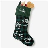 Green Paw Prints Stocking