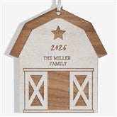 Christmas Barn Personalized Wood Ornaments - 24813