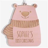 Baby Bear Personalized Wood Christmas Ornaments - 24818