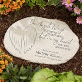On Angels Wings Personalized Memorial Garden Stone - 25065