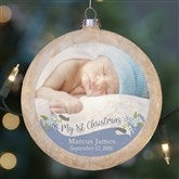 Babys 1st Christmas Lightable Frosted Glass Photo Ornaments - 25070