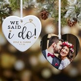 Personalized We Said I Do Wedding Heart Ornaments - 25327