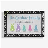 Pastel Bunny Family Character Personalized Easter Doormats - 25542