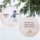Personalized Softball Player Christmas Ornaments by philoSophies - 25571