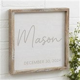 Simple & Sweet Personalized Baby Wood Wall Art - 14x18