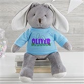 Grey Bunny with Blue Shirt