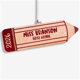 Wood Pencil Personalized Teacher Ornaments - 28329
