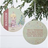 Precious Moments All Is Bright Personalized Girl Ornaments - 28356