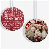 Red  White Personalized Family Christmas Ornaments - 28444
