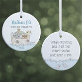 Precious Moments Noahs Ark Personalized Baby Boy Christmas Ornament - 28562