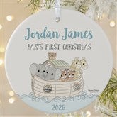 Precious Moments Noahs Ark Personalized Baby Boy Christmas Ornament - 28562