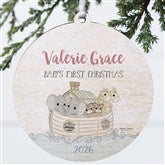 Precious Moments Noahs Ark Personalized Baby Girl Christmas Ornament - 28563
