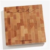 Drawn Together By Love Personalized Butcher Block Cutting Board - 32383