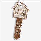 Our New Home Personalized Wood Key Ornament - 32688